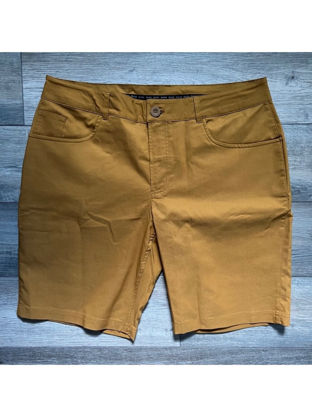 KUIU Men's 40 Chino Shorts Brown Mustard Yellow Gold Stretch 5-Pocket